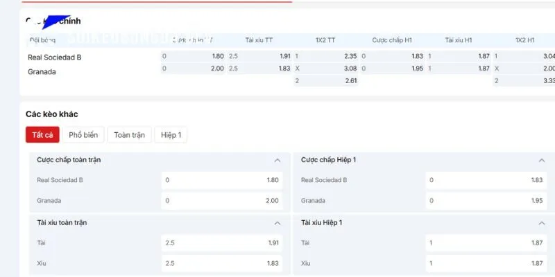 Định Kèo Real Sociedad B vs Granada CF 19h00 04/10/2026 4 Chuyên sâu kèo tốt cho trận Real Sociedad B vs Granada CF